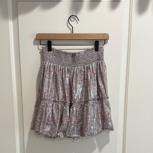 Free People “In a Bubble” tiered mini skirt